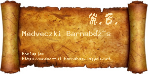Medveczki Barnabás névjegykártya