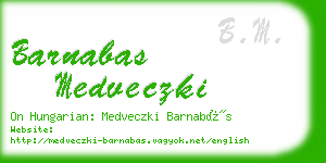 barnabas medveczki business card